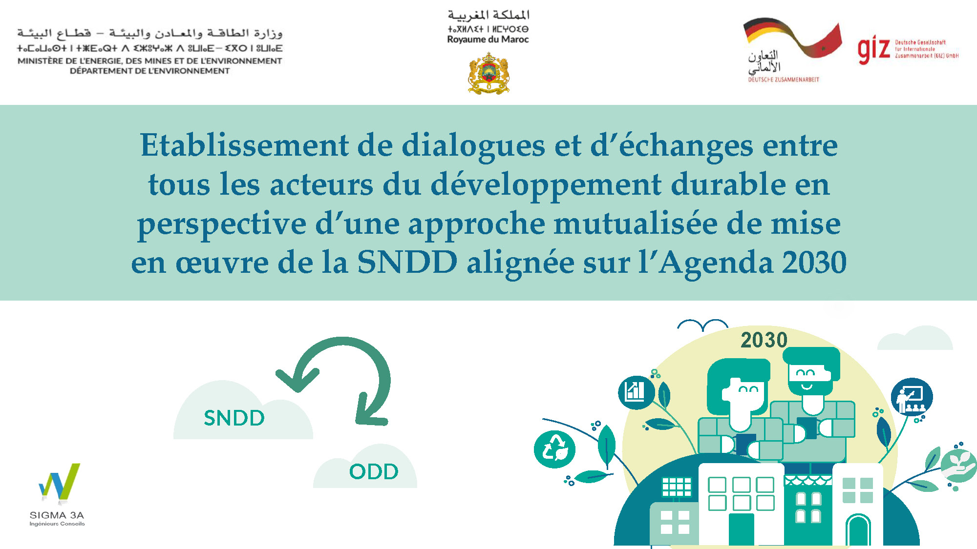 Etablissement de dialogues et d’échanges entre tous les acteurs du développement durable en perspective d’une approche mutualisée de mise en œuvre de la SNDD 